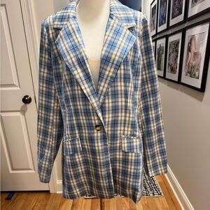 Blue Plaid Women's Blazer